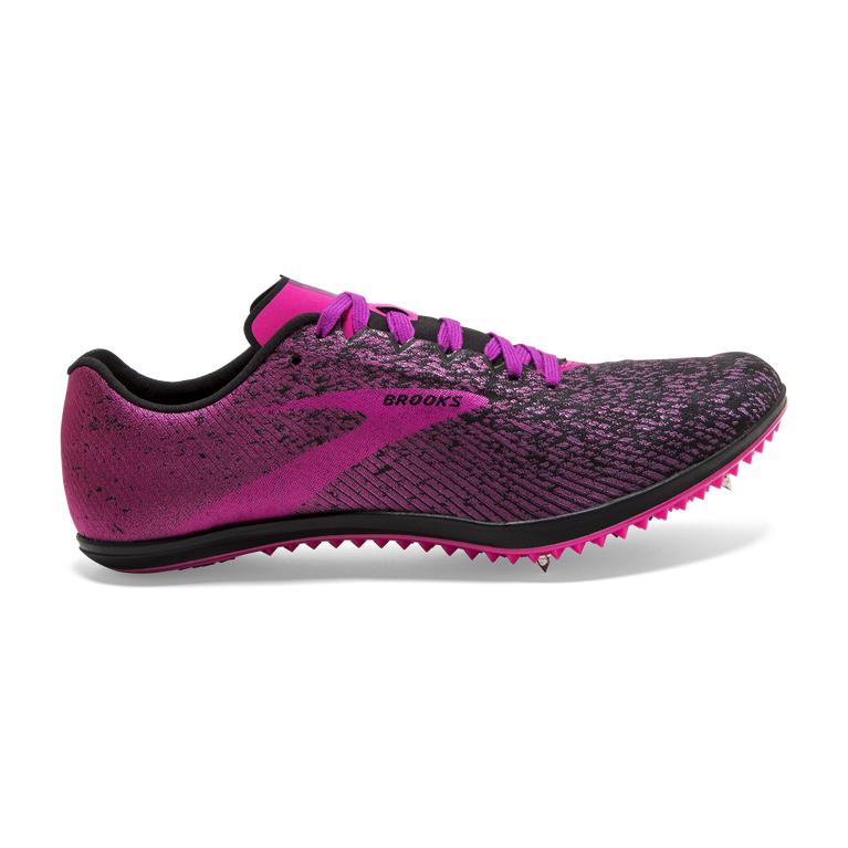 Brooks Mach 19 Women's Track & Cross Country Shoes - Black/Hollyhock/Purple/Pink (16238-KABM)